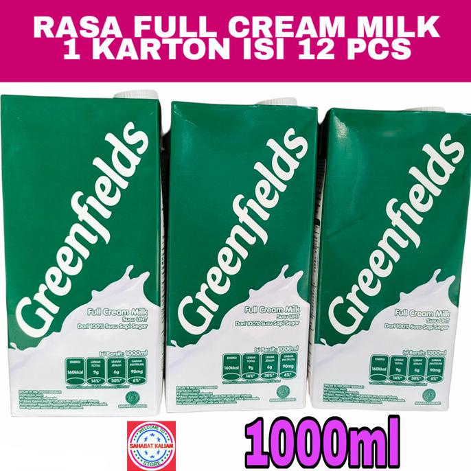 

BAYAR DITEMPAT SUSU UHT GREENFIELDS FULL CREAM 1 LITER 1 KARTON 12PCS