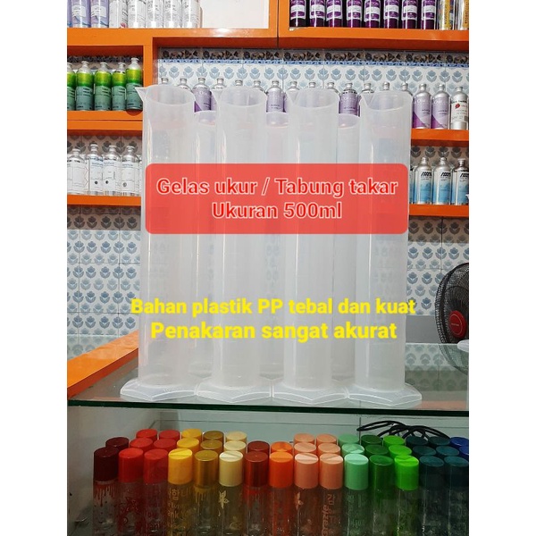 Gelas ukur plastik 500ml gelas takar tabung ukur cylinder measuring lab gelas ukur parfum
