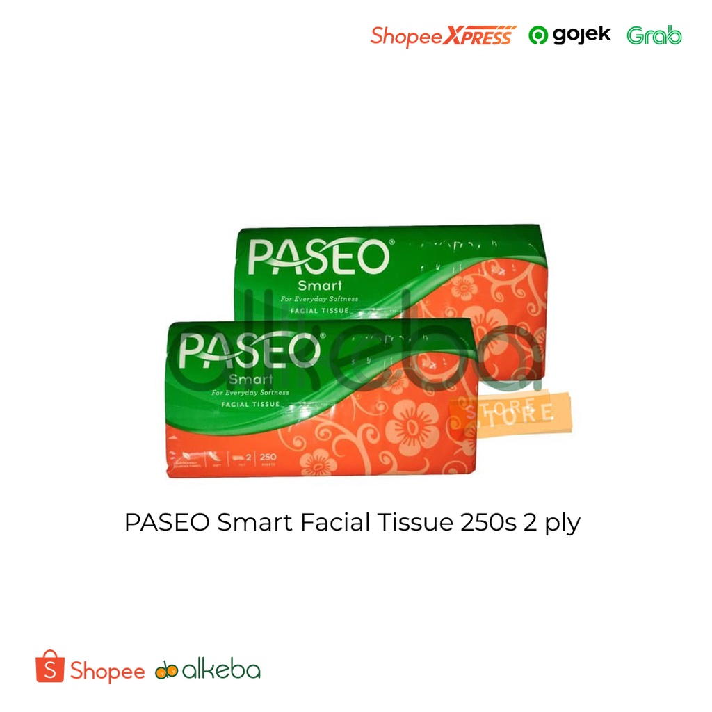 PASEO Smart Facial Tissue / Tisue Wajah halus 250 Sheets 2 ply harga per pack