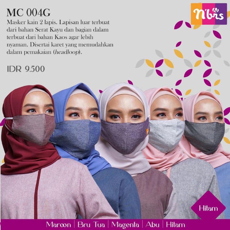 Masker Nibras MC 004E / G 2Lapis  (Earloop karet + Talpan)