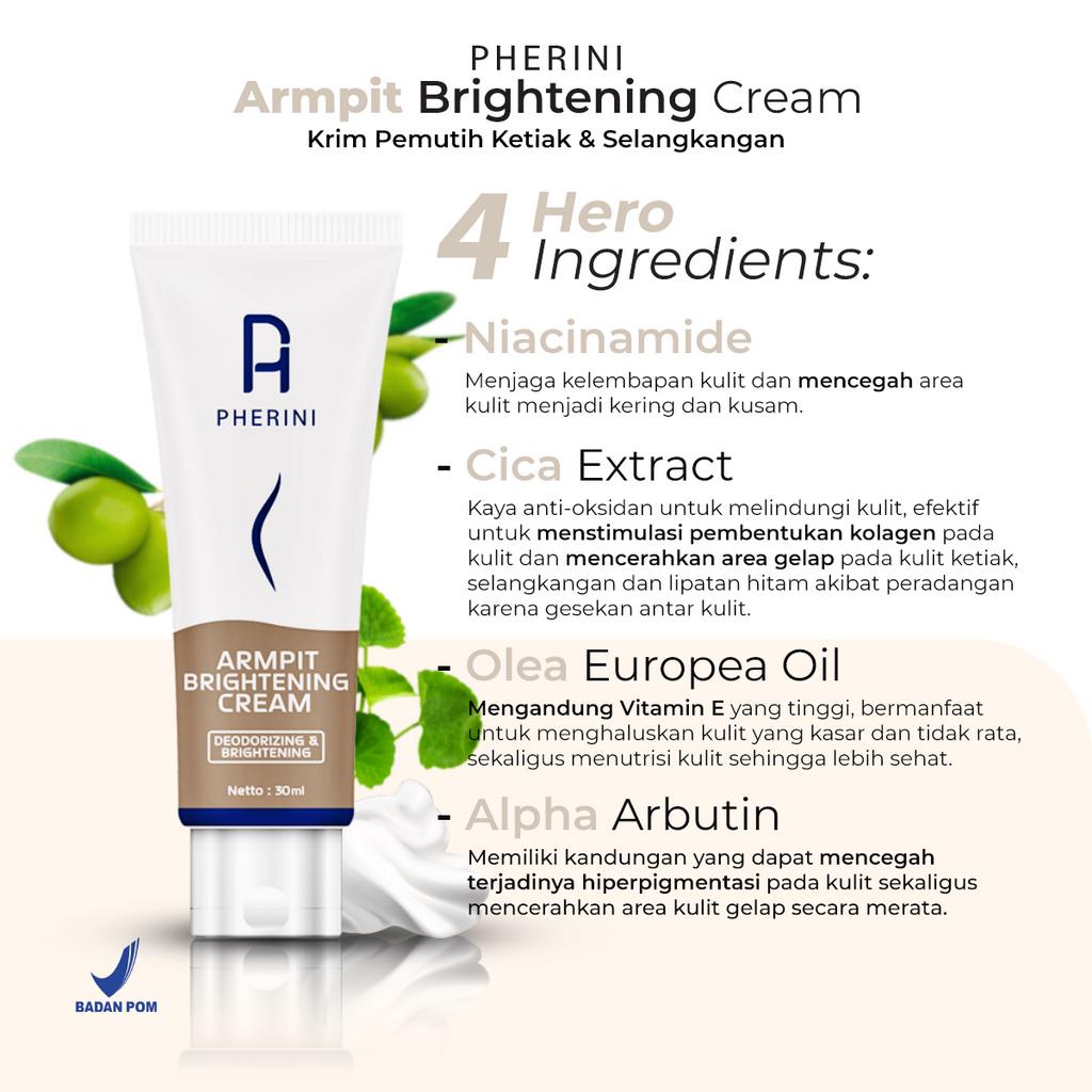 PHERINI 3 Pcs Underarm Armpit Brightening Cream Pemutih Ketiak dan Selangkangan Ampuh Armpit Brightening Cream Bpom