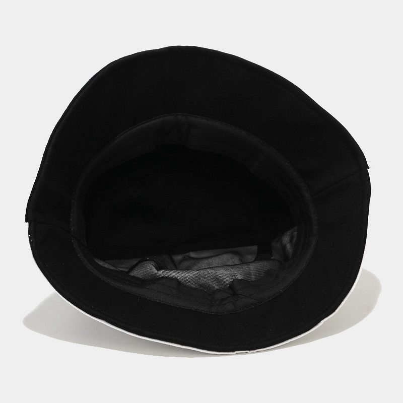 Topi bucket Motif graffiti Warna Hitam Dan Putih Gaya hip hop Korea Untuk unisex
