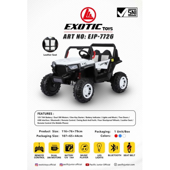 Mobil Aki Anak Jeep UTV Exotic White