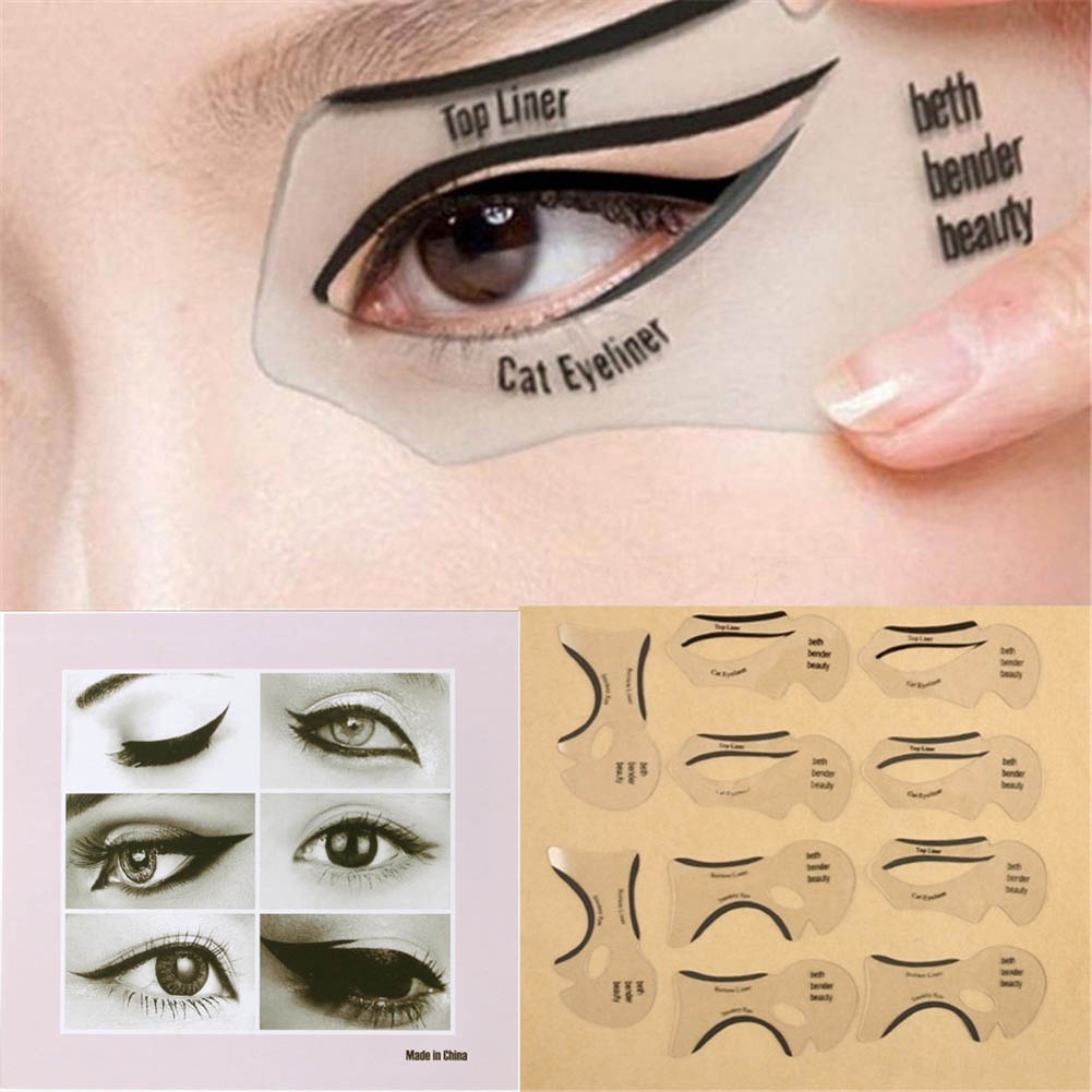 [Jianxin] 2/10Pcs Pro Eyeliner Stencils Winged Models Template Cards Makeup Shaping Tools