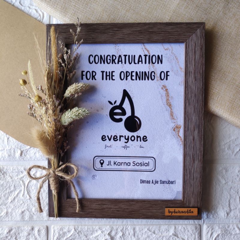 FRAME 6R + Bunga Dried Flower / Gift Frame / Flower in Frame / Wedding gift