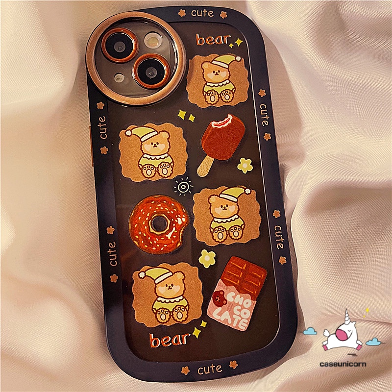 Casing Oppo A5s A16 A15 A57 2022 A12 A54 A7 A96 A55 A74 A3s A16K A95 A16E A31 A1K A12E A53 A33 A16s A5 A9 2020 A76 A35 A36 Reno 6z 5z 8 5 6 7 4F Sarung Bantal Lembut Motif Beruang