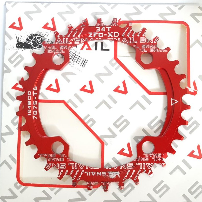 Chainring 34T BCD 104 chainring bcd 104 sepeda MTB singgle speed narrow wide chainring