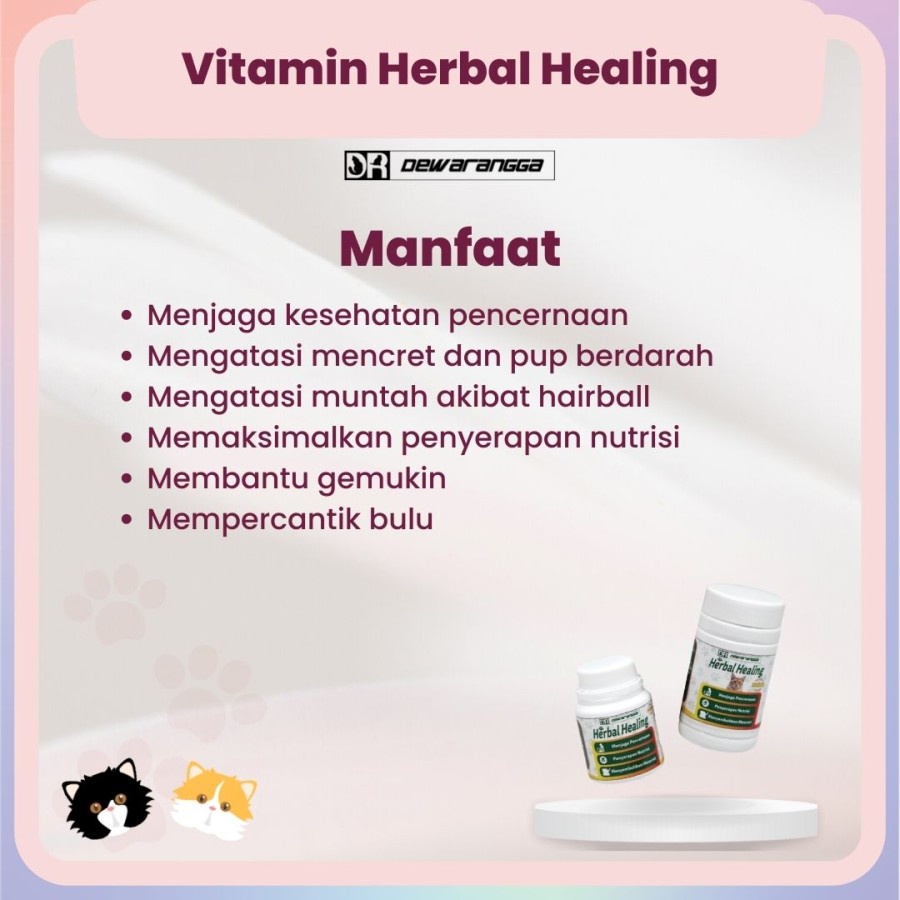 Herbal Healing - Vitamin Kucing Pencernaan, Mencret, Diare, Muntah Dewarangga