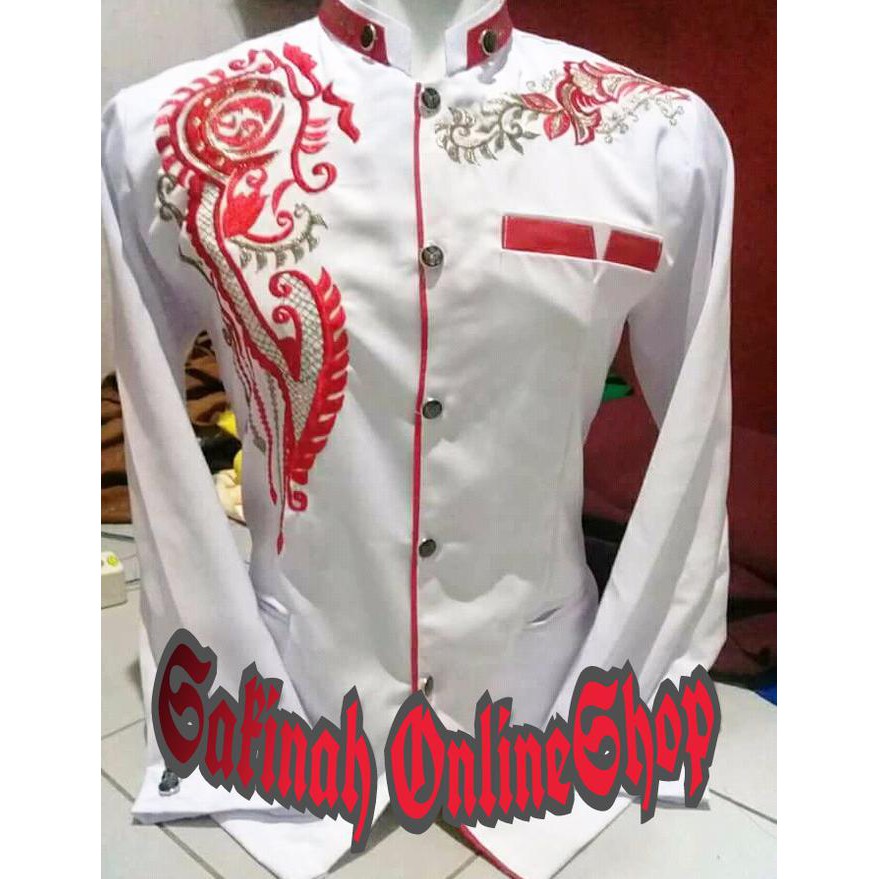 Jasko Sakinah Motif Gergaji Putih Merah