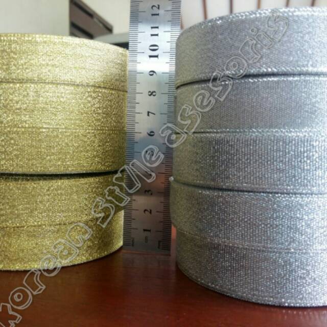 Pita emas pita perak / pita gold pita silver pita kado 2.5 CM BESAR