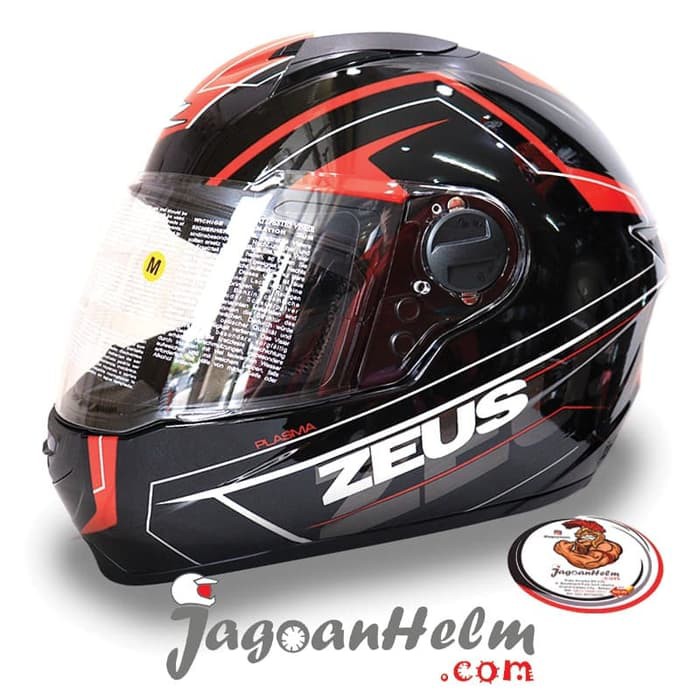 ZEUS Helm ZS811 AL5 Pattern 811 Black RED ZS-811 Free Smoke Visor