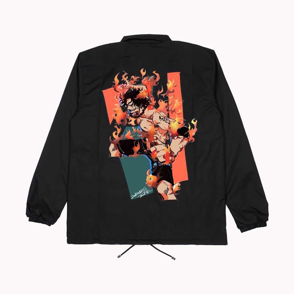 Jaket coach anime one piece - Jaket one piece - Jaket windbreaker animasi one piece