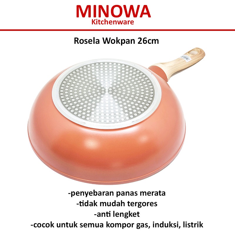 Frypan Minowa Keramik Stone White Marble - Frypan Japan technology - WOkpan 36 cm ceramic