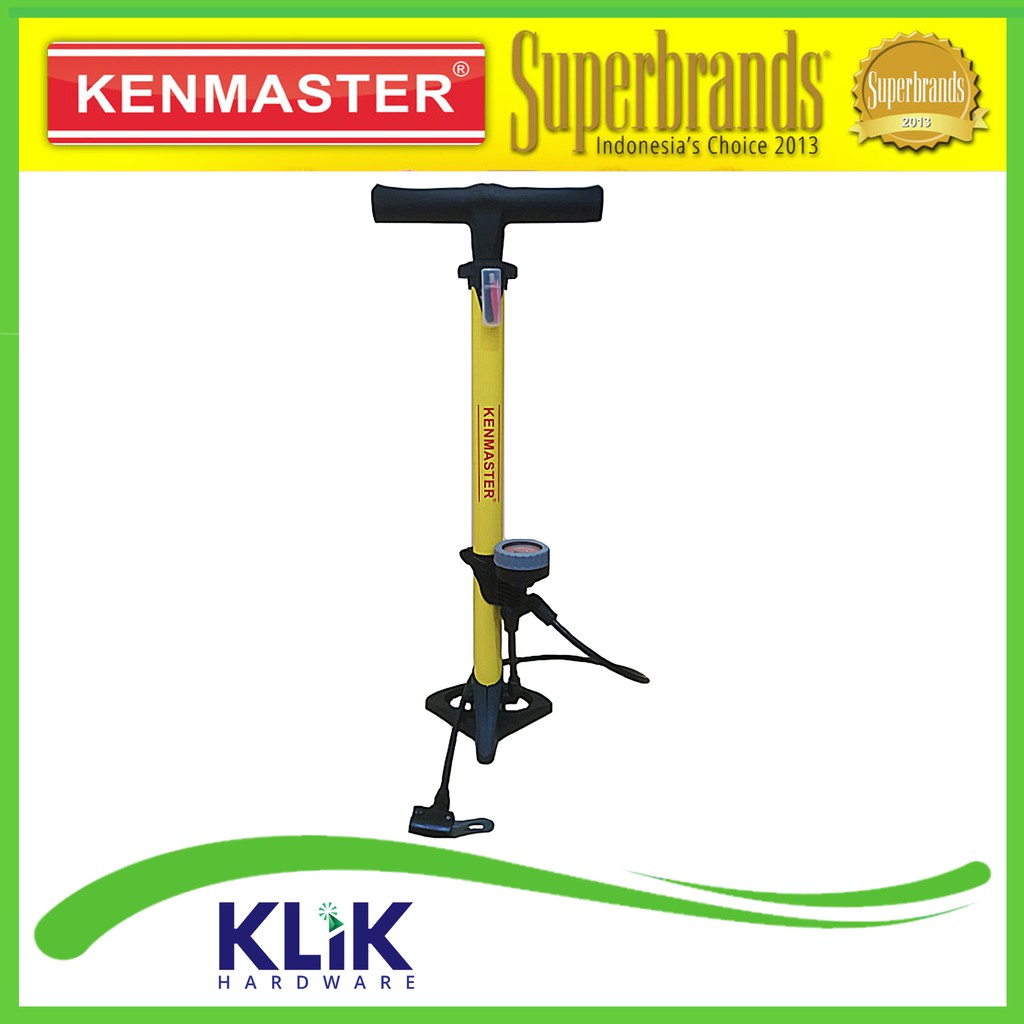 Kenmaster Pompa Angin Ban Sepeda Motor Mobil Bola Plus Meter KM-5435B Pentil Presta Schrader