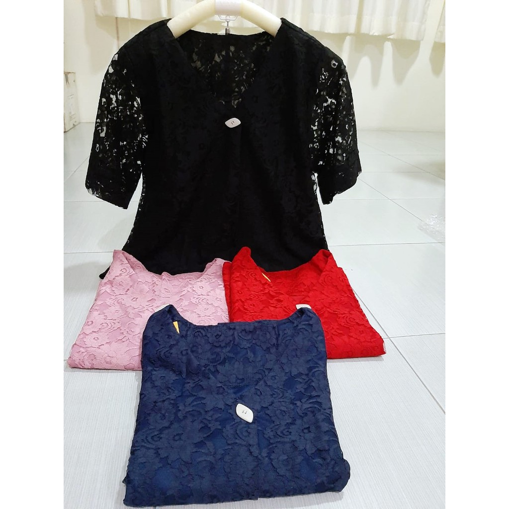 Blouse Brukat Brokat Renda Import