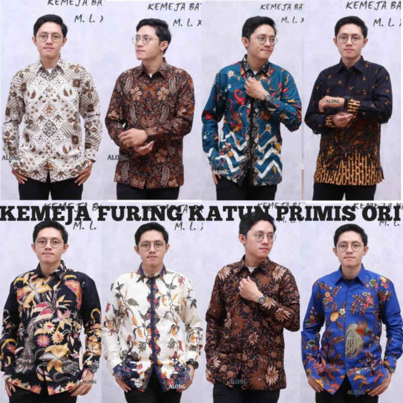 KEMEJA BATIK PRIA LENGAN PANJANG LAPIS FURING KATUN PRIMIS ORI UNGGUL JAYA M L XL XXL FASHION BATIK PRIA PEKALONGAN CLASIK MORDERN