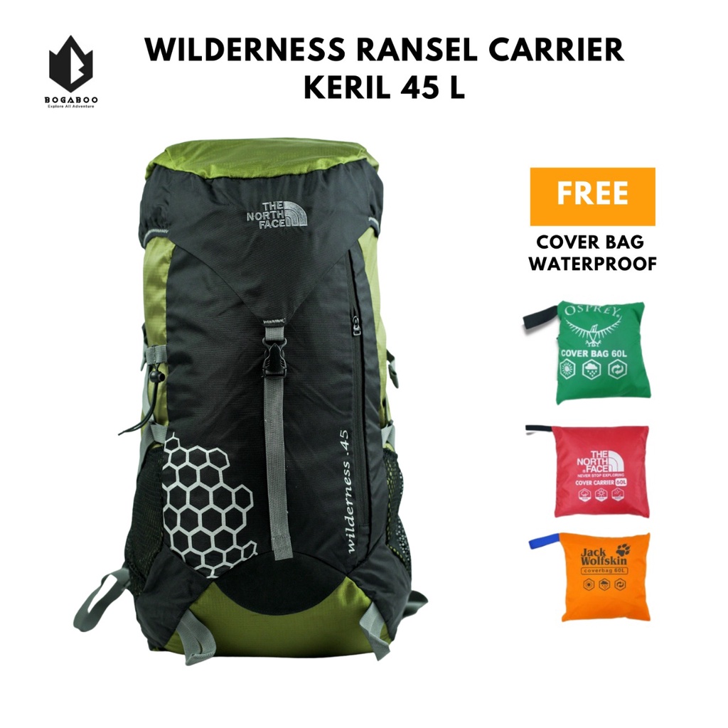 Tas Gunung WILDERNESS Ransel Carrier Keril 45 L - Tas Keril - Tas Carrier Tas Camping Tas Gunung