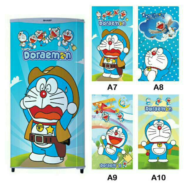 Stiker Kulkas 1 Pintu Motiv Doraemon