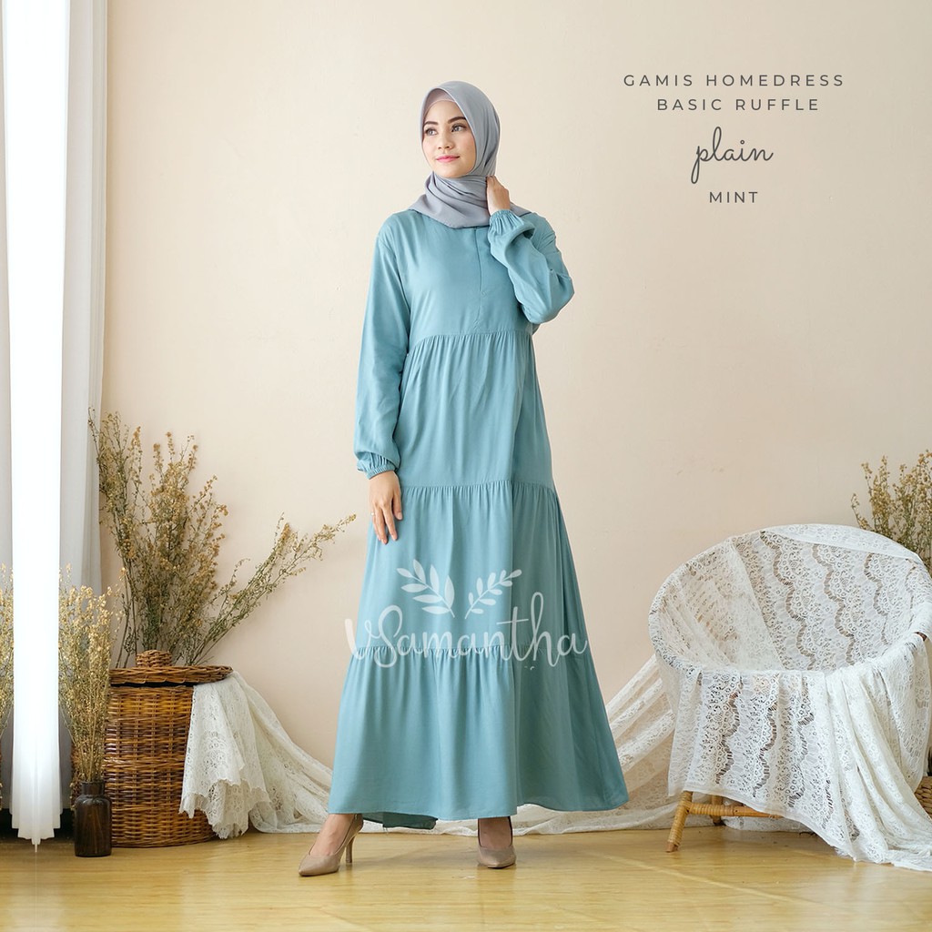 vSamantha - Gamis Homedress Basic Ruffle Plain