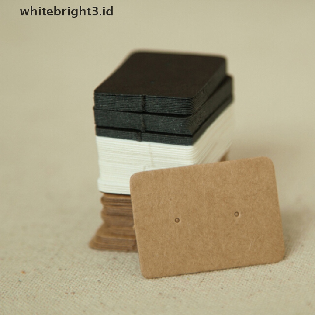 (whitebright3.id) 50pcs Kertas Kraft Gantung Anting Tusuk Untuk Display