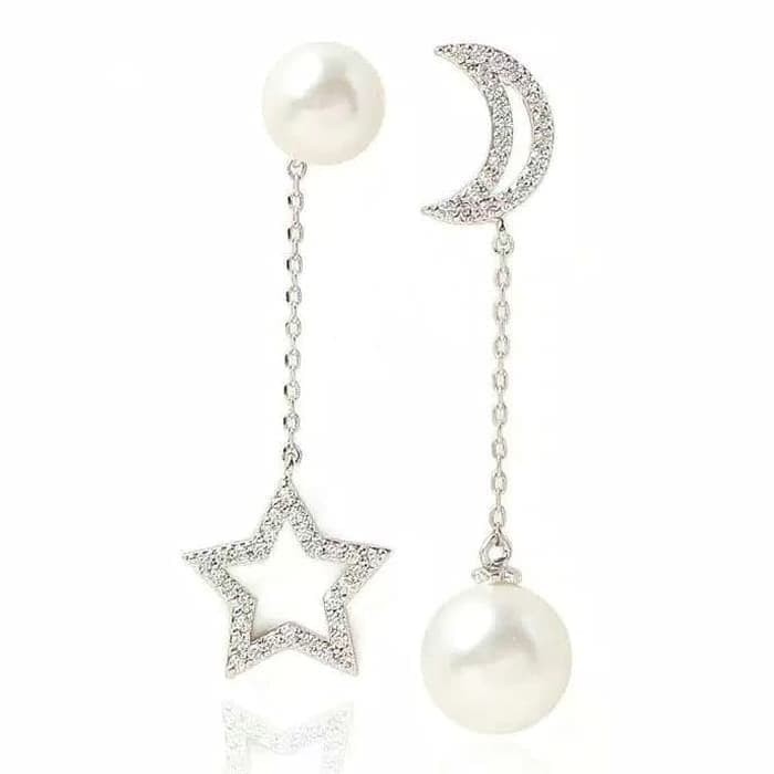 Anting Gantung Model Bulan Bintang