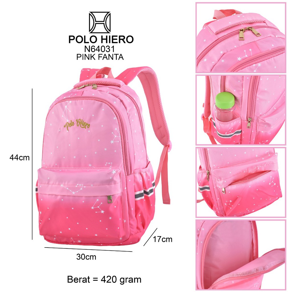 (RF) Ransel Fashion Wanita Ransel Polo Hiero N64031 Tas Sekolah Fashion Tas Fashion