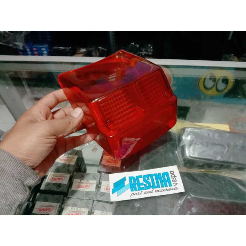 mika stoplamp lampu belakang Vespa super sprint kualitas bagus dan tebal merah cerah