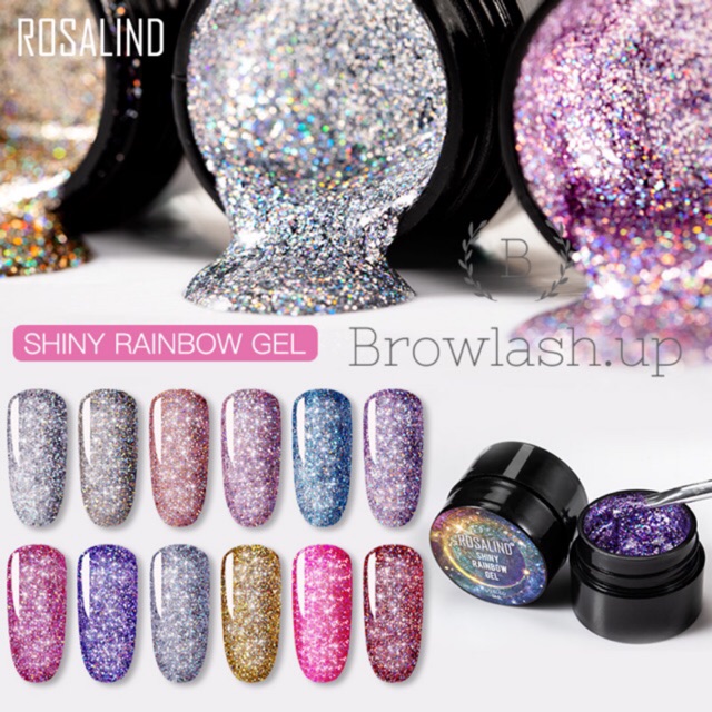 ROSALIND Shiny Rainbow gel polish READY ALL COLOR 5ml Rosalind glitter pot Rosalind glitter series