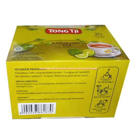 Tong Tji Jeruk Purut  20Tea Teh Celup Tongji Kemasan Sachet Tongtji Jasmine Dan Jeruk Purut 20Tea Bags