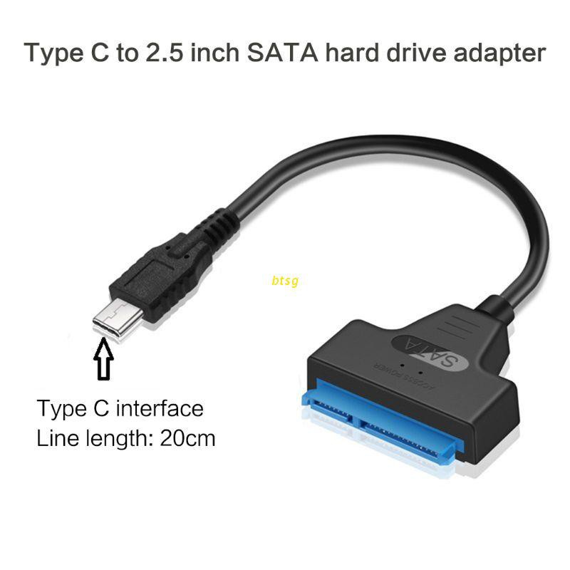 btsg USB 3.0/2.0/Type C to 2.5 Inch SATA Hard Drive Adapter Converter Cable for 2.5'' HDD/SSD