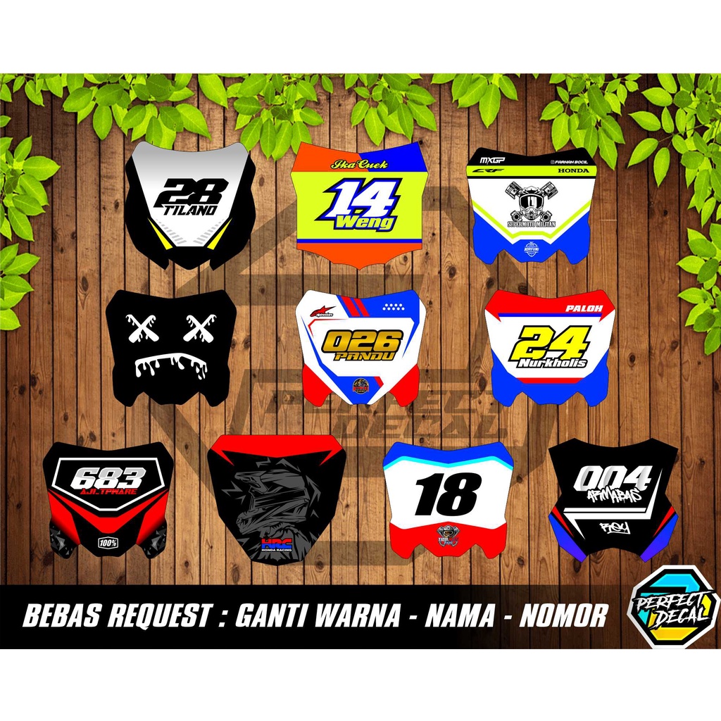 Stiker PAPAN NOMOR START CRF KLX 150 KLX BF KLX GORDON DTRACKER KX YZ KTM VIAR WR 155 Bebas Request