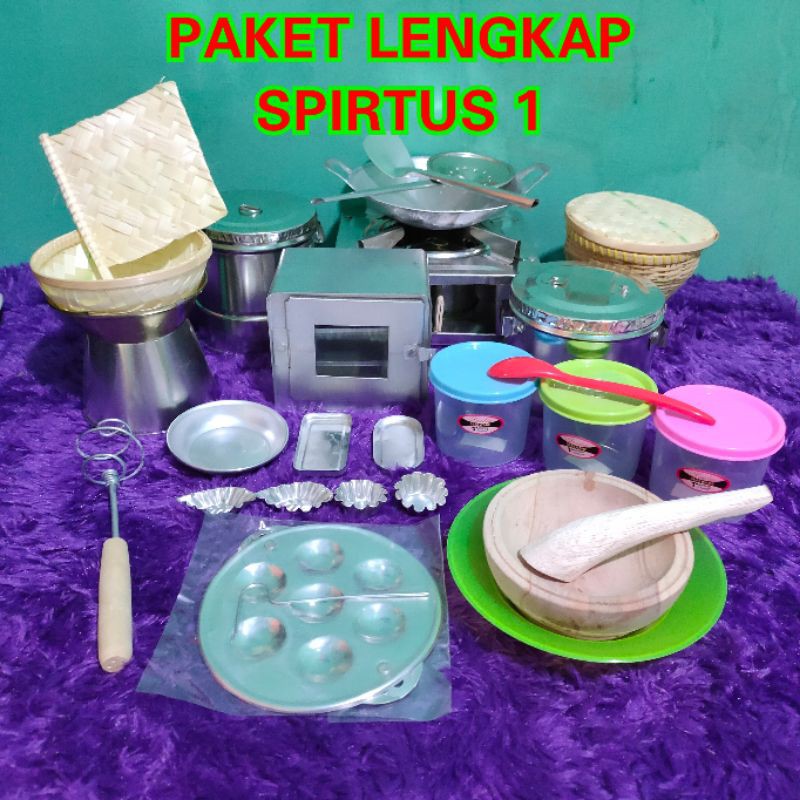 [BISA COD] Paket lengkap kompor spirtus mini / Mainan masak masakan kompor spirtus mini