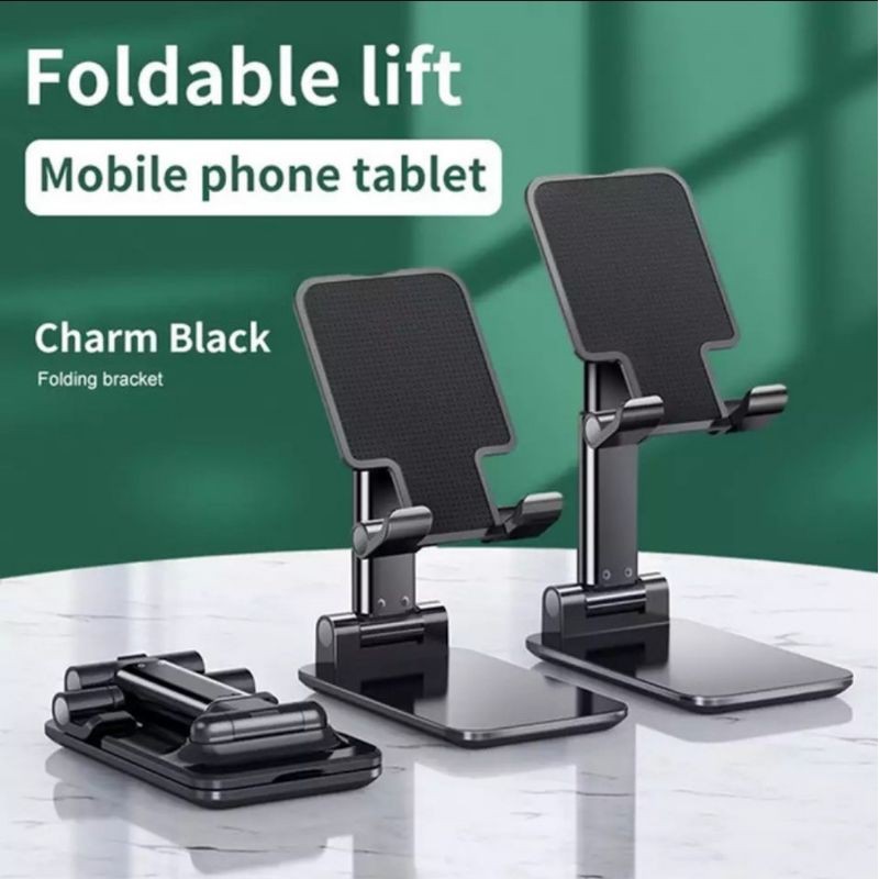 Phone Stand Holder Lipat Liftable Foldable Universal HP di Meja