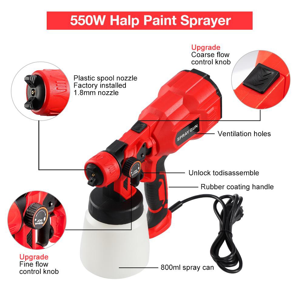 Pistol Semprot Cat Dinding Pestisida High Power Spray Gun 1.8mm 800ml 550W - Z43111