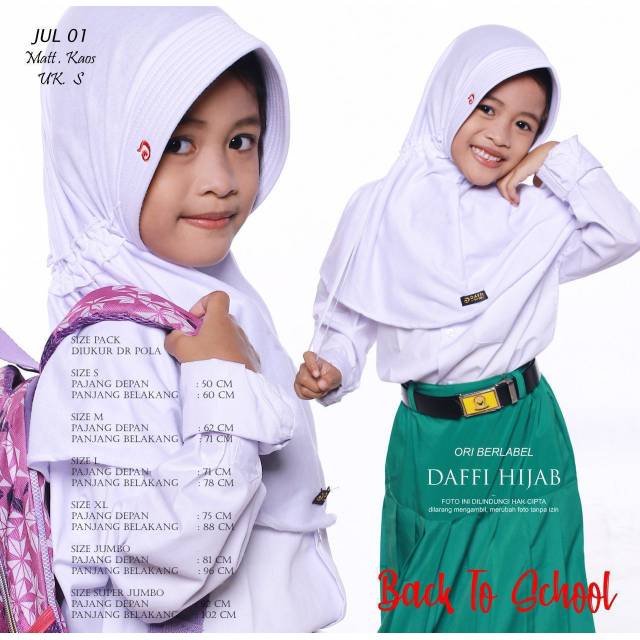 Hijab serut ukuran S Ori Daffi