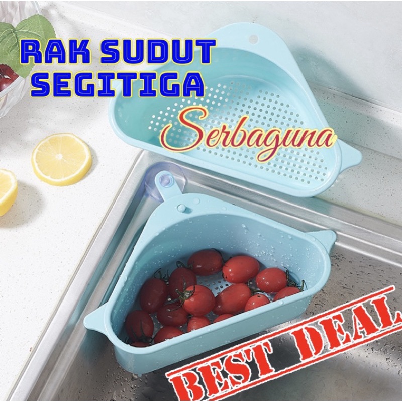 Rak Saring Segitiga Penyimpanan Sudut Kitchen Sink Wastafel - MJB