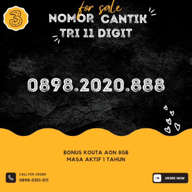 Nomor cantik Tri 11 digit