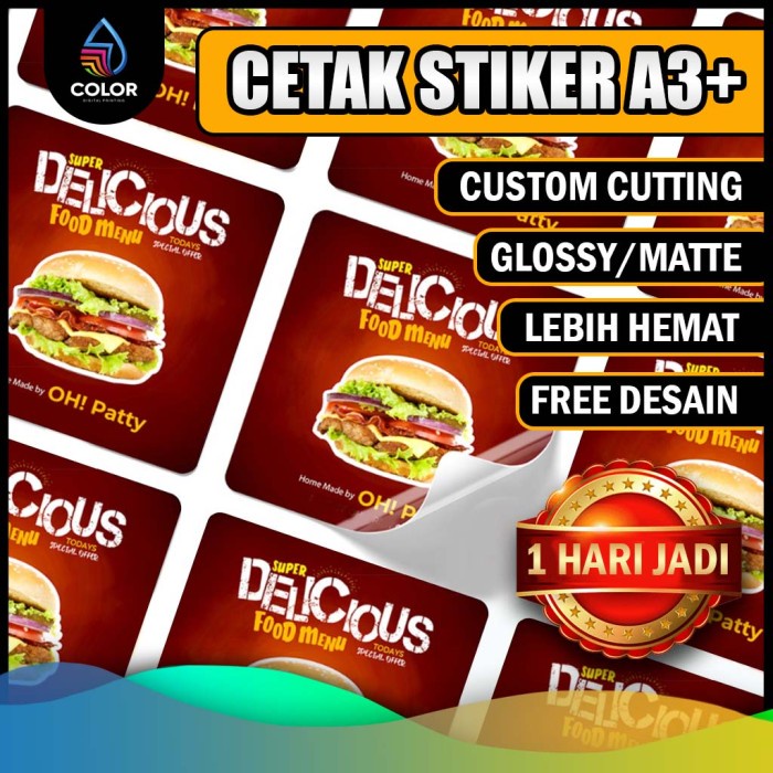 

Cetak Stiker A3 Gambar Bebas Custom / Cetak Stiker A3 Murah
