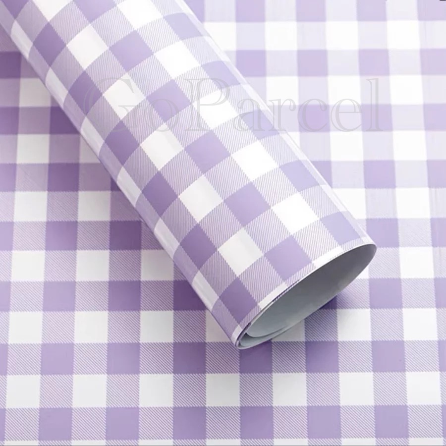 ( 5 Lembar ) CATUR SQUARE - FLOWER WRAPPING PAPER/ KOREAN CELLOPHANE KOTAK PLASTIC WATERPROOF/ KERTAS BUNGA