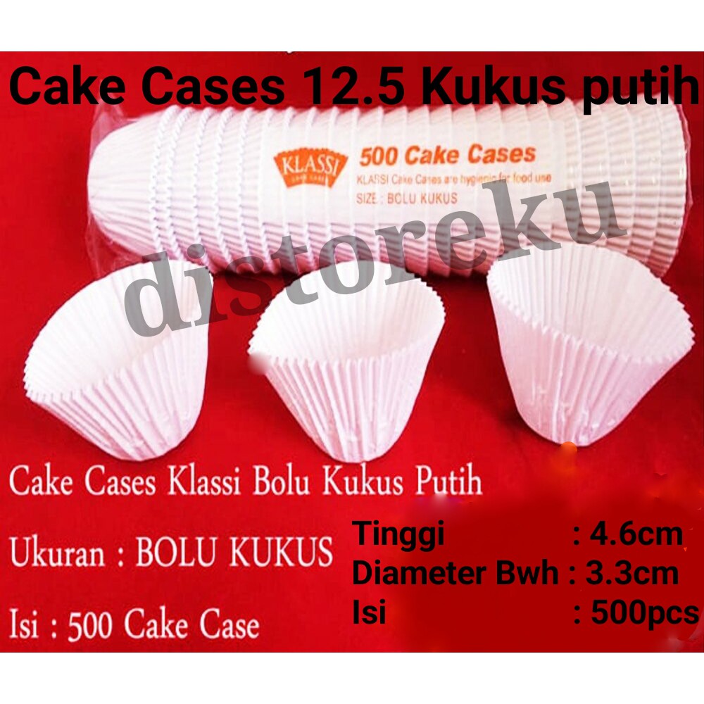 500pcs cake cases paper cup kertas cetakan kue kering kukus putih klassi