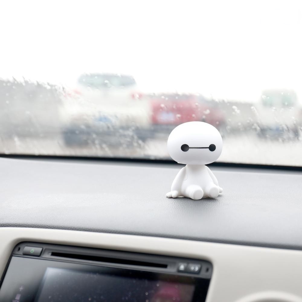 Aksesoris Boneka Kartun Baymax Robot Kepala Goyang Bahan Plastik Untuk Dekorasi Interior Mobil