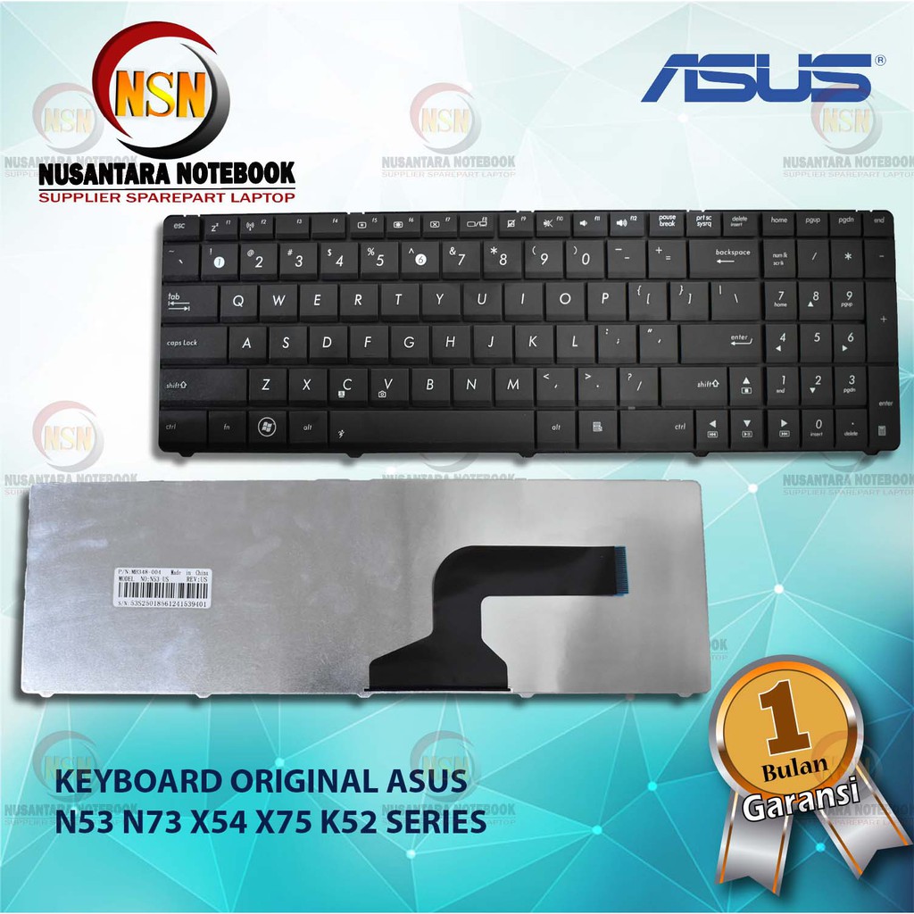 Keyboard Original Laptop Asus N53 N73 X54 X75 K52 Series