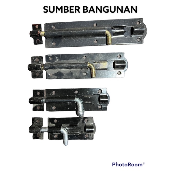 GRENDEL PINTU SLOT / GRENDEL 3 4 5 6INCH / GRENDEL BESI HITAM TEBAL / PENGUNCI PINTU
