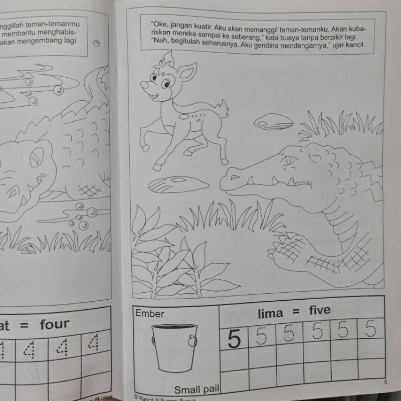 Buku Mewarnai Seri Si Kancil Ukuran Besar ( 29 X 21 CM ) - Buku Anak Paud / TK Kertas HVS