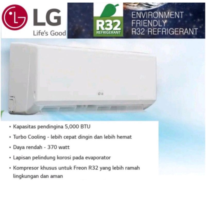 AC LG 3/4 PK H07TN4 HEMAT ENERGI HERCULES MINI + INSTALASI PEMASANGAN