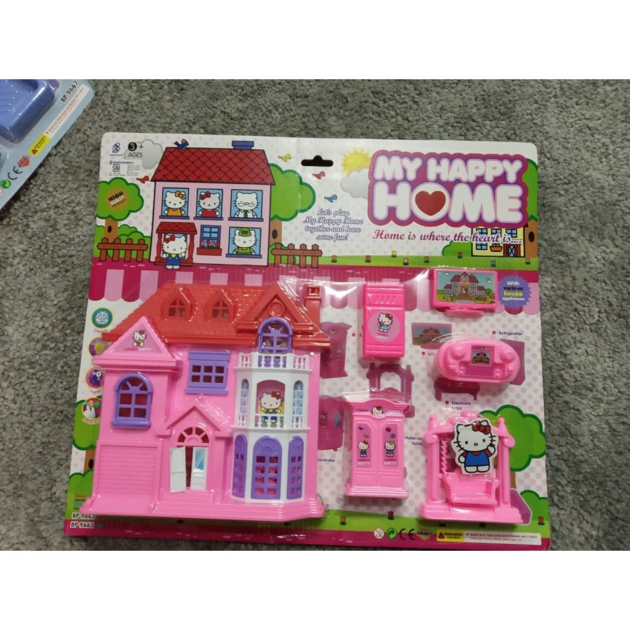 Mainan My Happy Home FROZEN HELLO KITTY LOL rumah BONEKA istana barbie Hadiah anak perempuan cewek