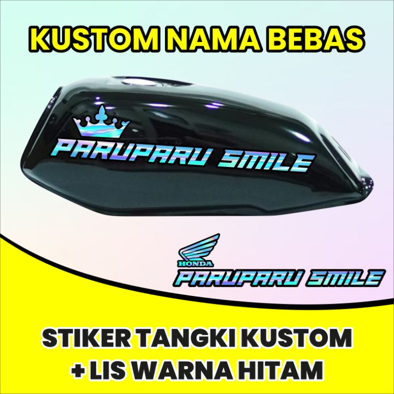 STIKER TANGKI CUSTOM HOLOGRAM HEREX, CB, GL, HELIKOPTER DAN MOTOR BEBEK ( KUSTOM NAMA BEBAS) HARGA S