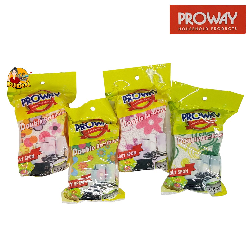 SABUT SPON BUSA PROWAY MOTIF BUNGA -  ANTI GORES