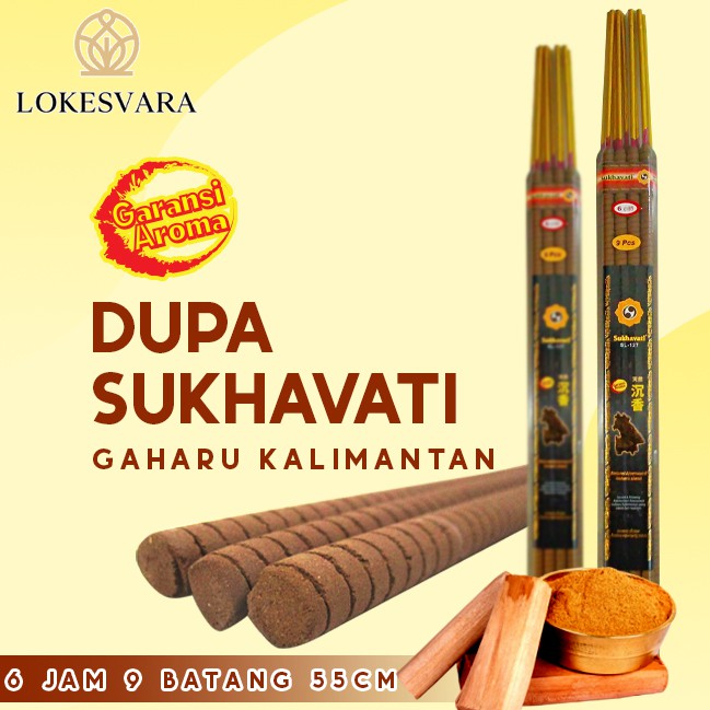 Dupa Hio Wangi Harum Sukhavati Gaharu Kalimantan 6 Jam 9 Batang Putih