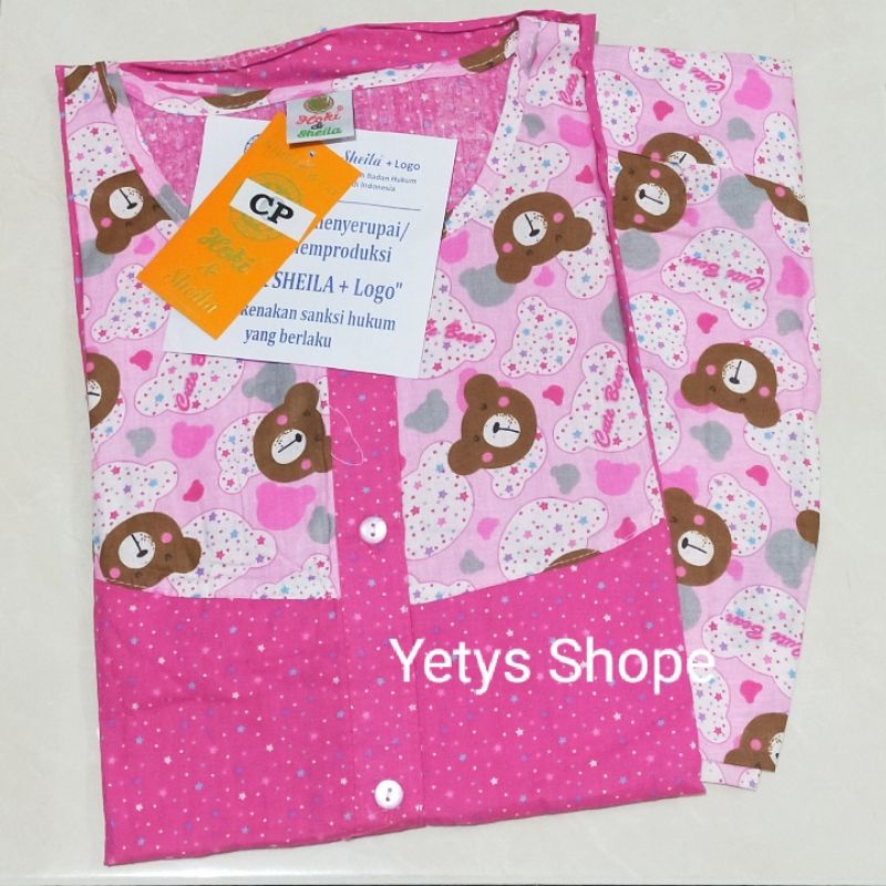 CP Full Kancing Hoki&Sheila LD110 Baju Tidur Piyama Standart [Part 1]-BintikBear Pink